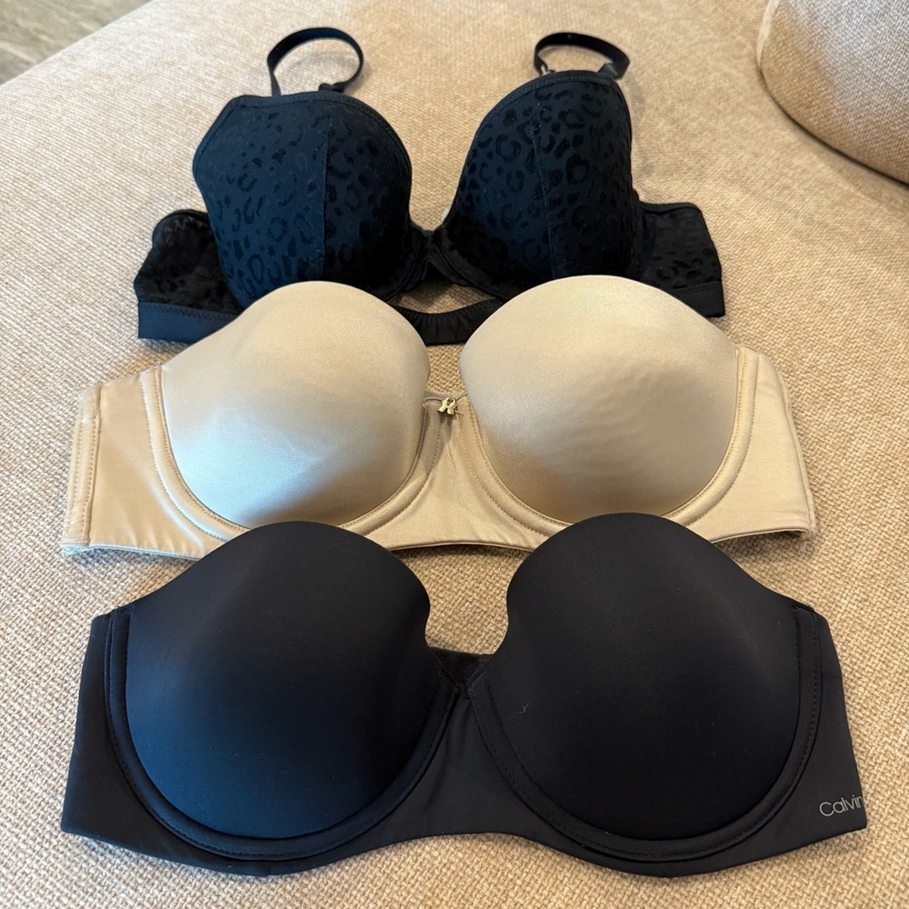 Savage x Fenty Calvin Klein Aerie Black and Beige Bra Bundle